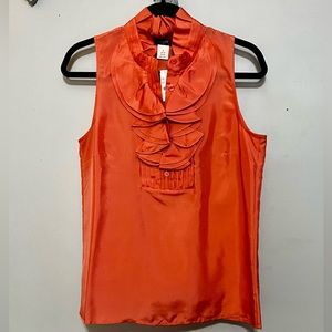 J. crew coral silk 6 sleeveless blouse